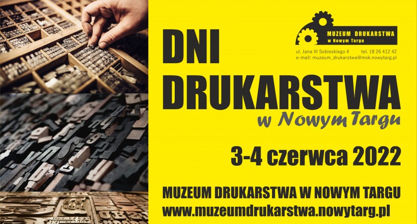 Dni Drukarstwa w Nowym Targu odbędą się 3-4 czerwca 2022 roku w Muzeum Drukarstwa w Nowym Targu