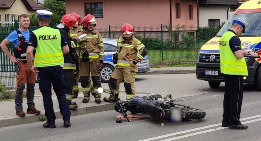Zderzenie motocykla z samochodem osobowym - kierujący jednośladem był pijany