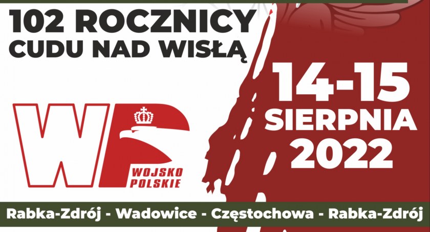 Rowerowa pętla z Rabki przez Wadowice i Częstochowę z okazji Święta Wojska Polskiego i Cudu nad Wisłą