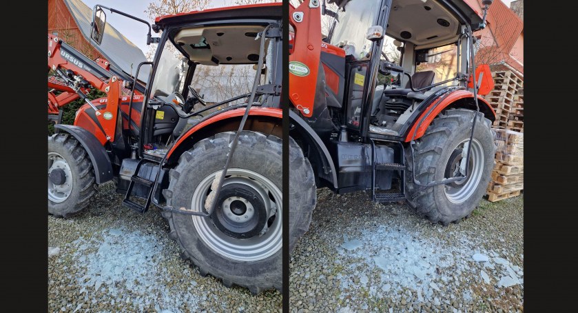 Wandale wybili szybę w ciągniku - jak się nie zgłoszą, nagranie trafi na policję