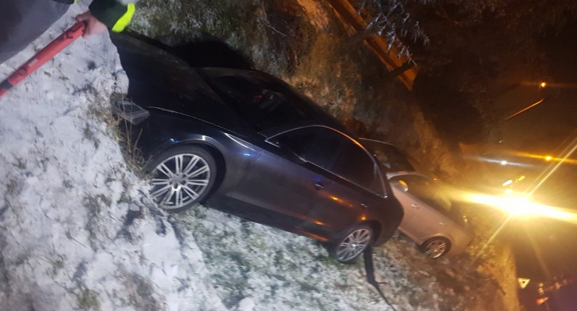 Podróż zakończyli w rowie