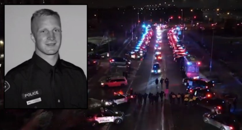 Policjanci z Kanady pożegnali Grzegorza zastrzelonego na służbie