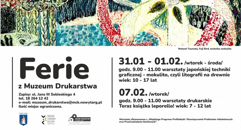 Zaproszenie do spędzenia ferii w Muzeum Drukarstwa w Nowym Targu