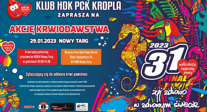Klub HDK PCK Kropla organizuje akcję krwiodawstwa