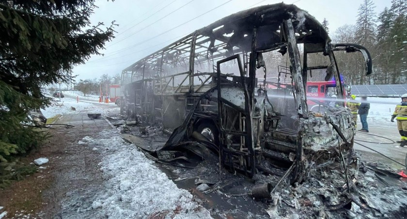 Spłonął autobus 