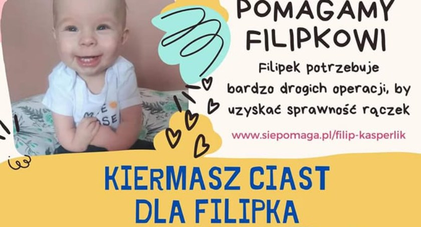 Kiermasz ciast dla Filipka - kup smakołyki i pomóż chłopcu uzyskać sprawność rączek 