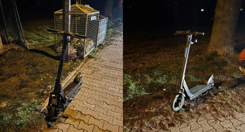 Zdewastowane hulajnogi w Nowym Targu