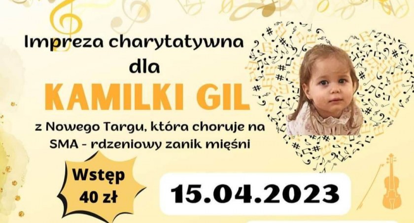 Impreza Charytatywna w Szaflarach dla Kamilki Gil chorującej na rdzeniowy zanik mięśni