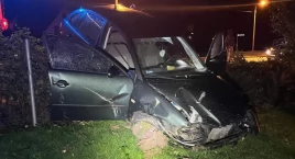 Samochód osobowy wypadł z drogi i uszkodził przystan…