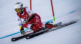 Maryna Gąsienica-Daniel - zawodniczka z Zakopanego na 8. miejscu w slalomie gigancie