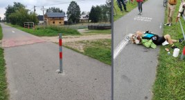 Groźne słupki na ścieżce rowerowej - kolejny wypadek w Podczerwonem