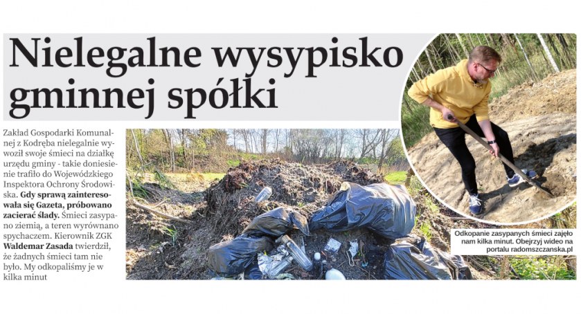 „Nielegalne wysypisko gminnej spółki