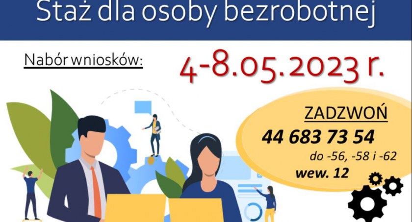 Staż dla osoby bezrobotnej. Powiatowy Urząd Pracy przyjmuje wnioski tylko do poniedziałku 8 maja