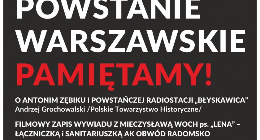 Muzeum Regionalne zaprasza do udziału w spotkaniu „Powstanie Warszawskie – Pamiętamy”