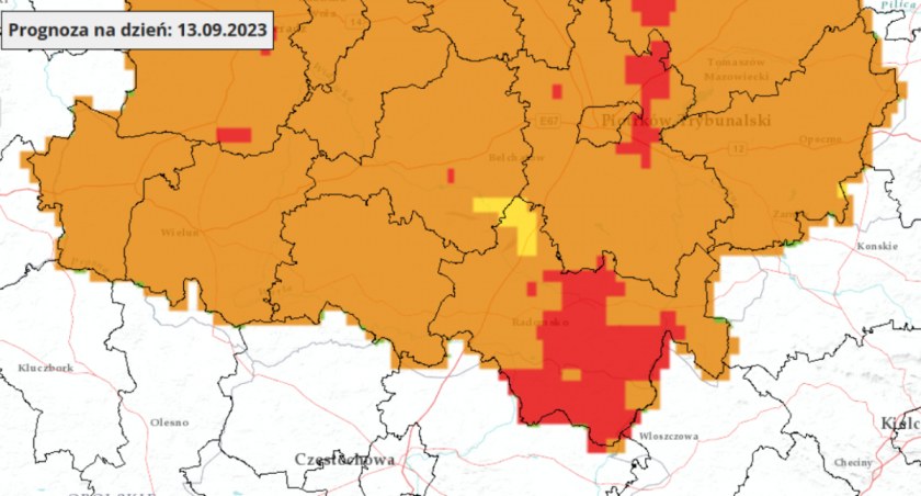 Uwaga: wysokie stężenie ozonu w naszym powiecie. Możliwy niekorzystny wpływ na zdrowie