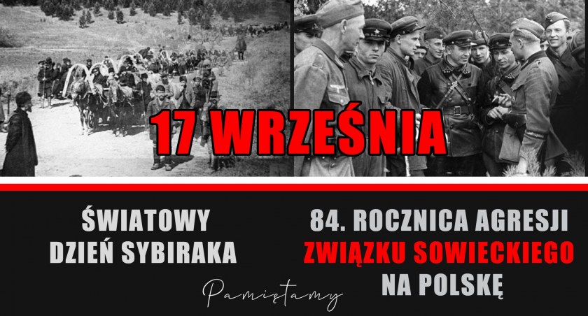 17 września przypada 84. rocznica agresji Związku Sowieckiego na Polskę. Miasto zaprasza do udziału w oficjalnych obchodach