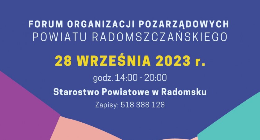 Stowarzyszenie Spot Radomsko zaprasza na Forum Organizacji Pozarządowych Powiatu Radomszczańskiego