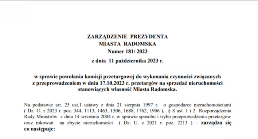 We wtorek 17 października miasto organizuje przetarg na sprzedaż nieruchomości