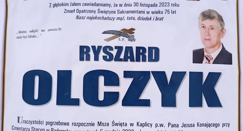 Zmarł Ryszard Olczyk, wieloletni prezes Radomszczańskiego Klubu Kolekcjonera. Miał 75 lat. Pogrzeb we wtorek