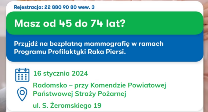 Mobilna pracownia mammograficzna pojawi się w Radomsku 16 stycznia