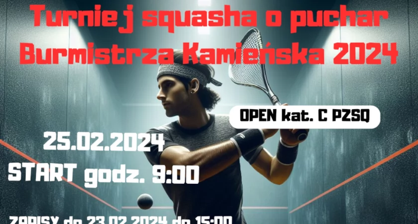 Turniej squasha o puchar burmistrza Kamieńska. Zapisy kończą się w piątek 23 lutego