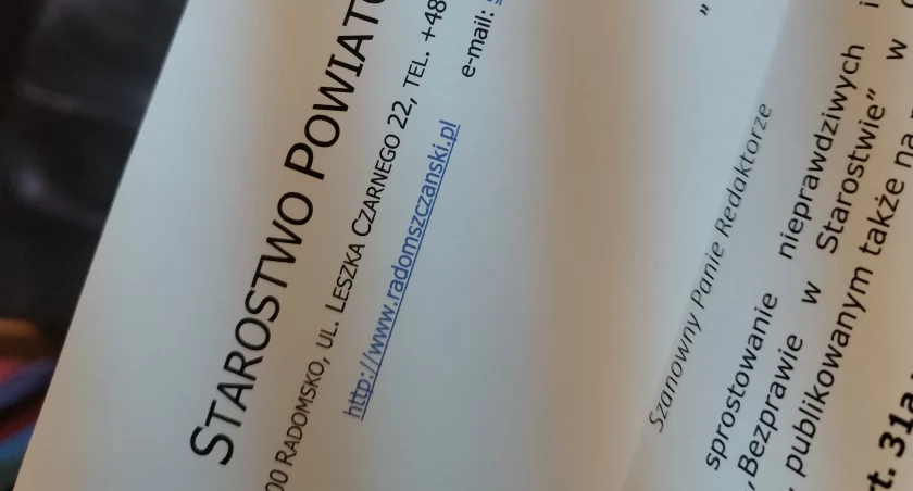 Coś tu wymaga sprostowania? Powiat protestuje po publikacji „Bezprawie w starostwie