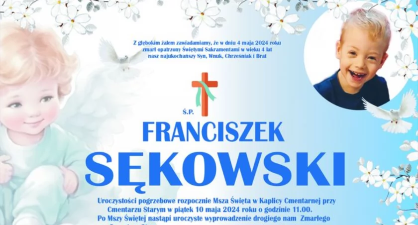 Mały Franio Sękowski przegrał z chorobą. Pogrzeb chłopca, który przeżył zaledwie 4 lata, w piątek na Starym Cmentarzu