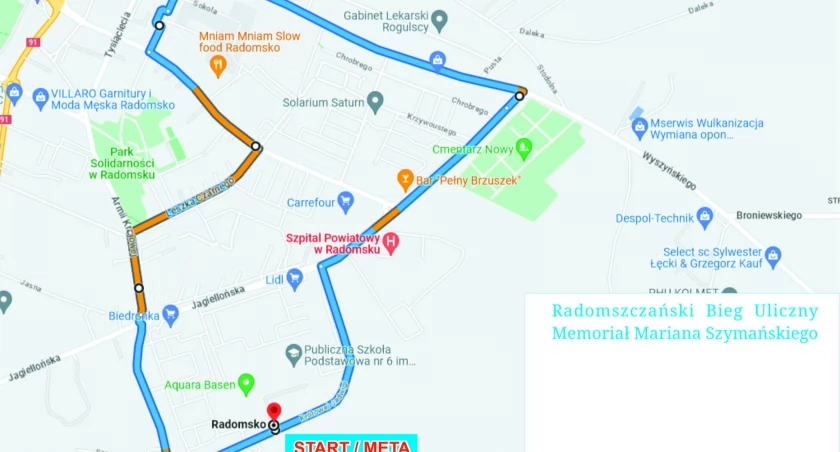 Przewidywane utrudnienia w ruchu. W najbliższą niedzielę kolejna edycja Radomszczańskiego Biegu Ulicznego