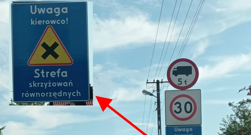 Pan Dariusz: To jakaś zagadka dla kierowców? Niby strefa skrzyżowań równorzędnych, ale jednak droga z pierwszeństwem?