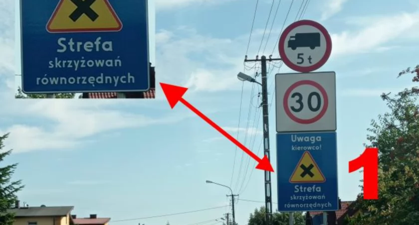 Strefa skrzyżowań równorzędnych. Naczelnik Andrzejczyk: - Tablice zamontowano zbyt wcześnie. W związku z tym zostaną zasłonięte