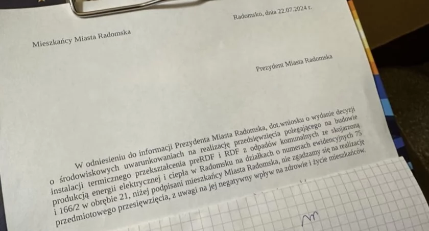 Mieszkańcy zbierają podpisy pod petycją do prezydenta, by zrezygnował z budowy spalarni przy Wyszyńskiego