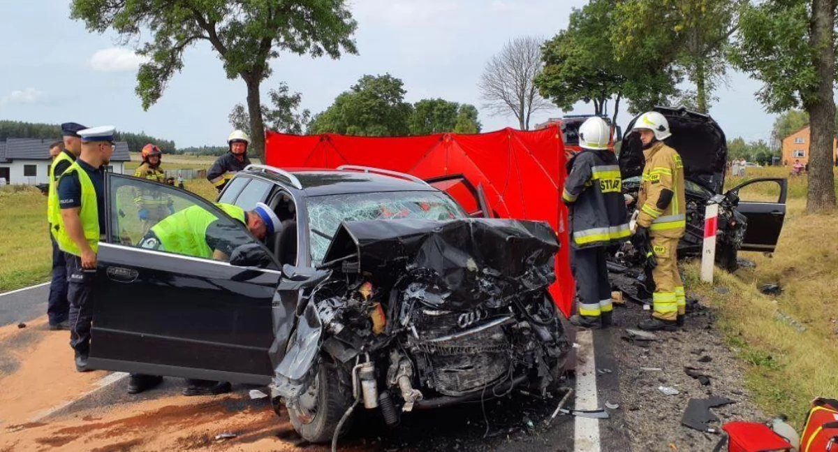 Wypadek w Kodrębie w którym zginęły dwie osoby: Kierowca Citroena był pijany. Miał 2,5 promila