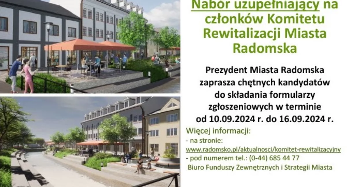 Prezydent ogłasza nabór uzupełniający do Komitetu Rewitalizacji Miasta 