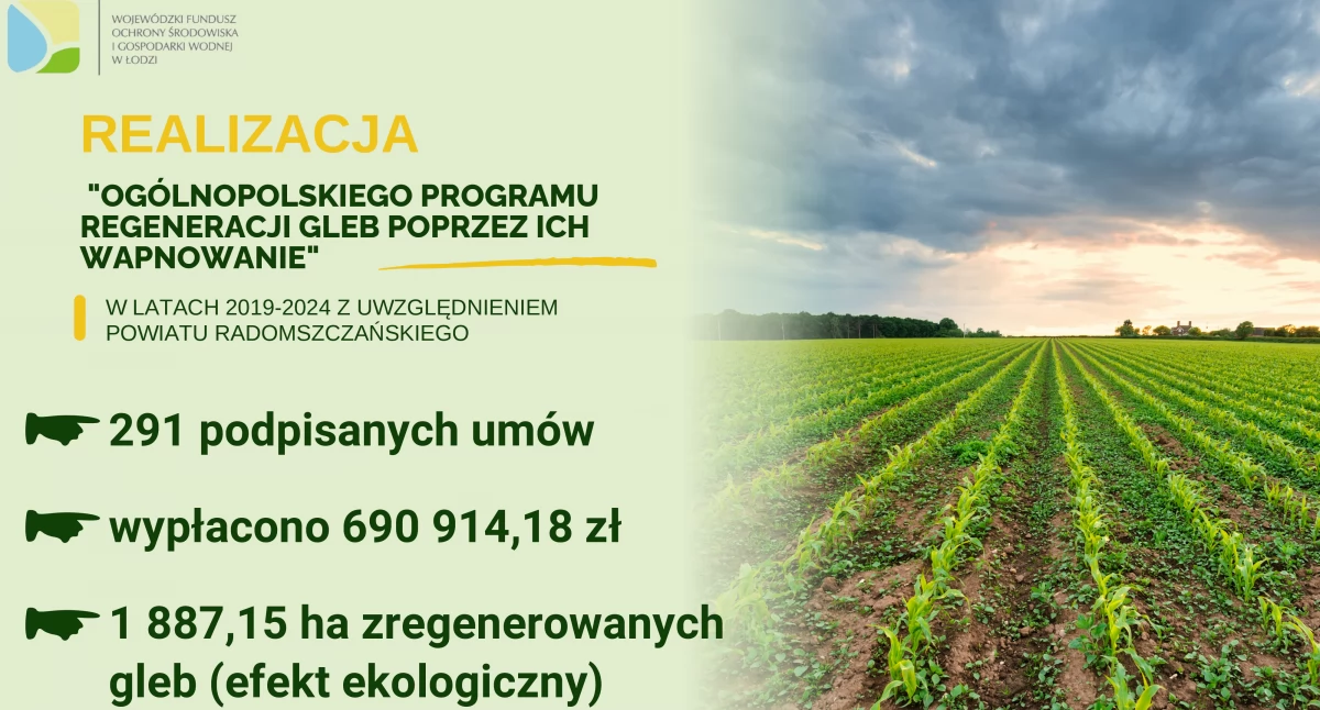 Powiat radomszczański przykład efektywnej realizacji programu wapnowania gleb