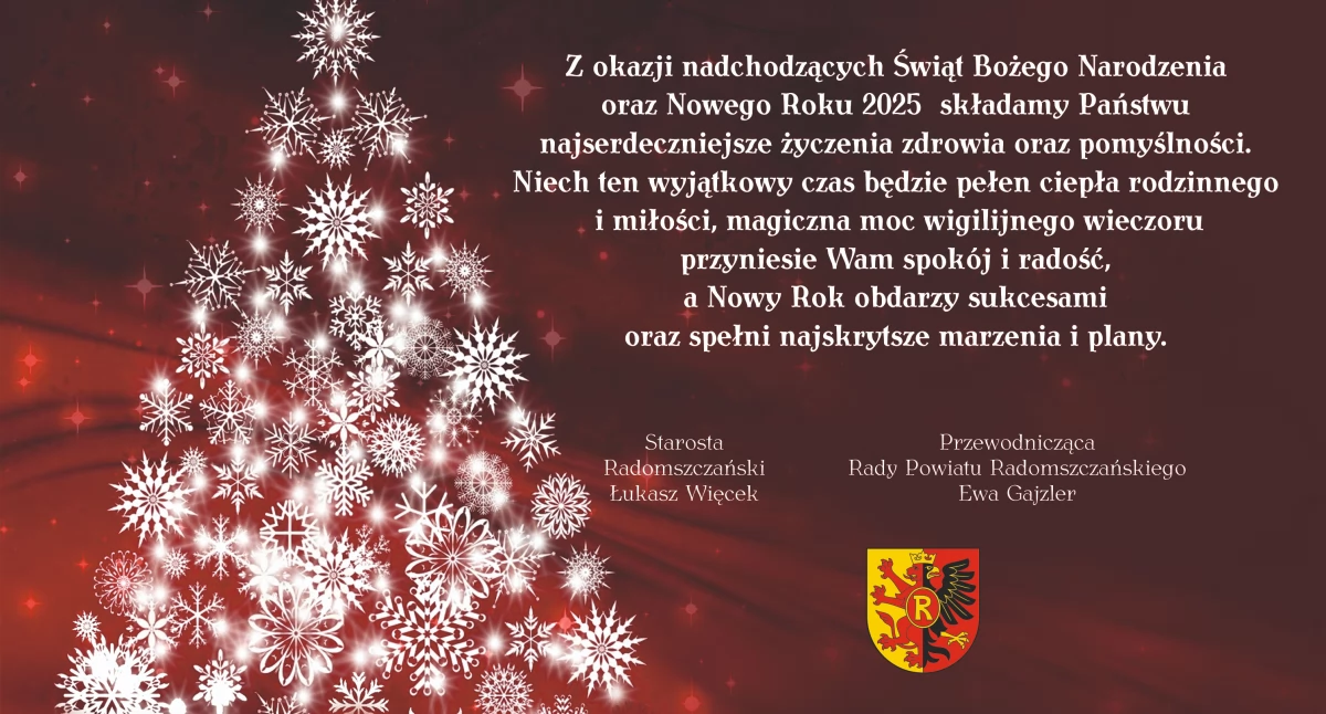 Życzenia dla mieszkańców od Zarządu Powiatu Radomszczańskiego i Przewodniczącej Rady [Zobacz FILM)