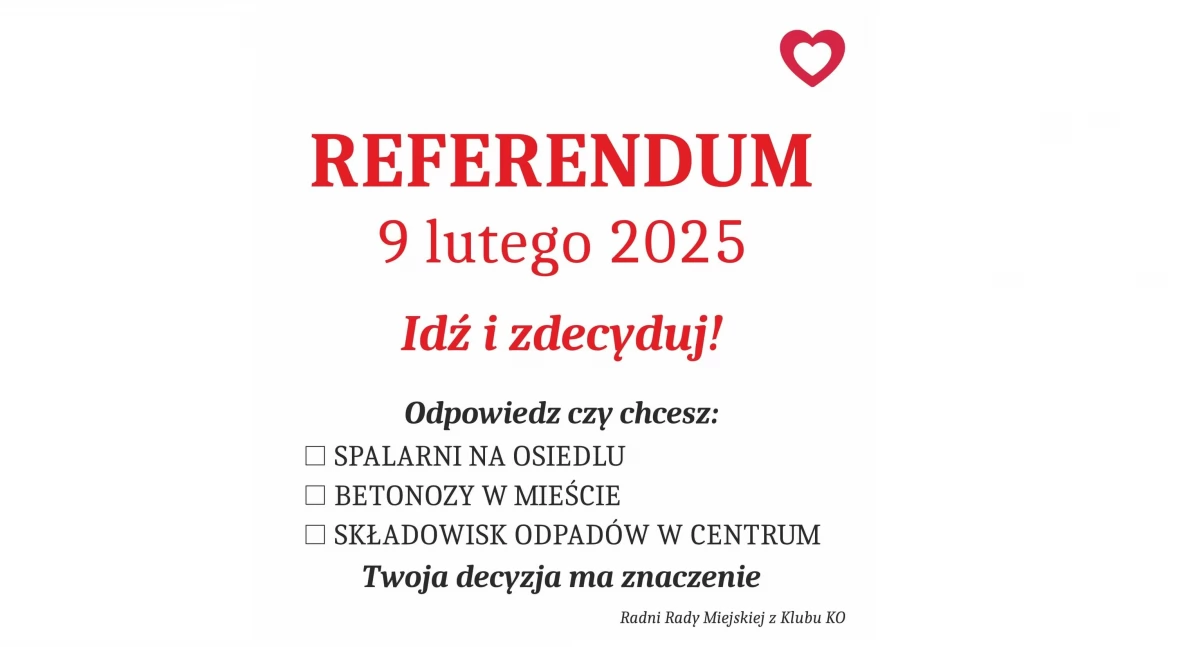 Radni namawiają do udziału w referendum: „Zdecyduj, czy chcesz spalarni na osiedlu, betonozy i składowisk odpadów w centrum”