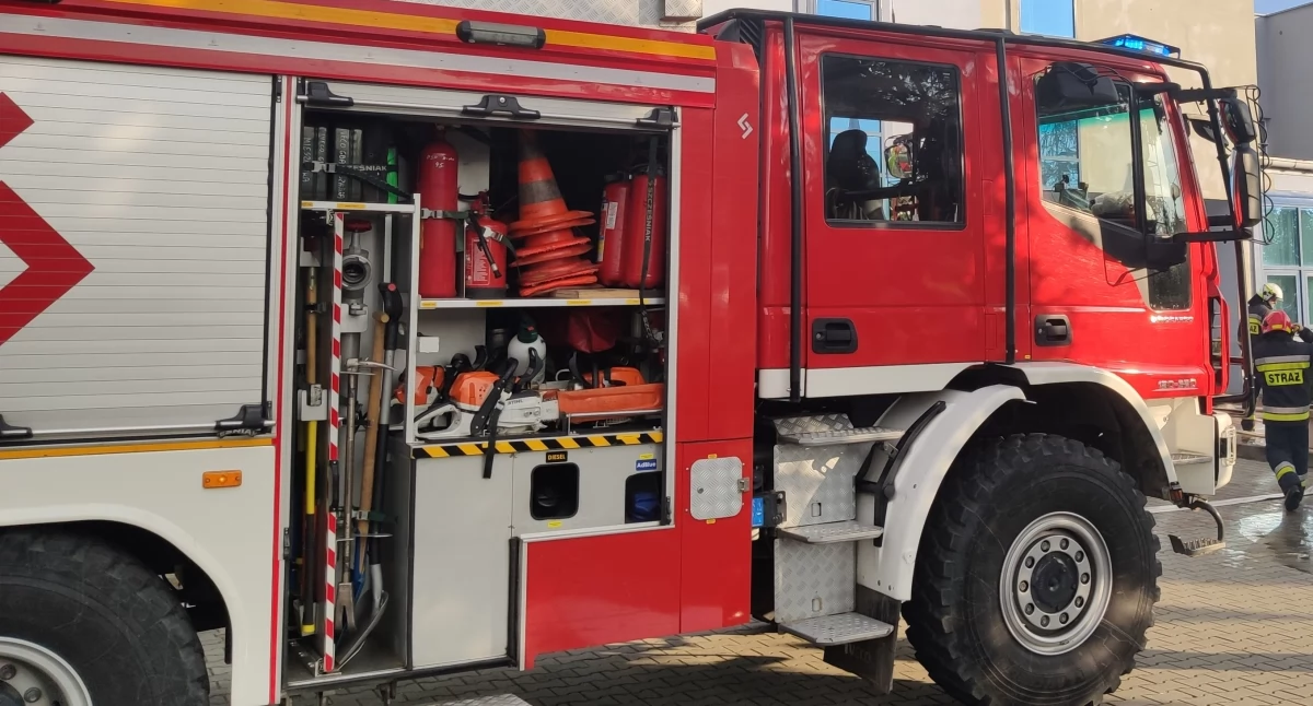 Pożar w domu przy Dembowskiego. W kotłowni. Strażacy szybko go opanowali