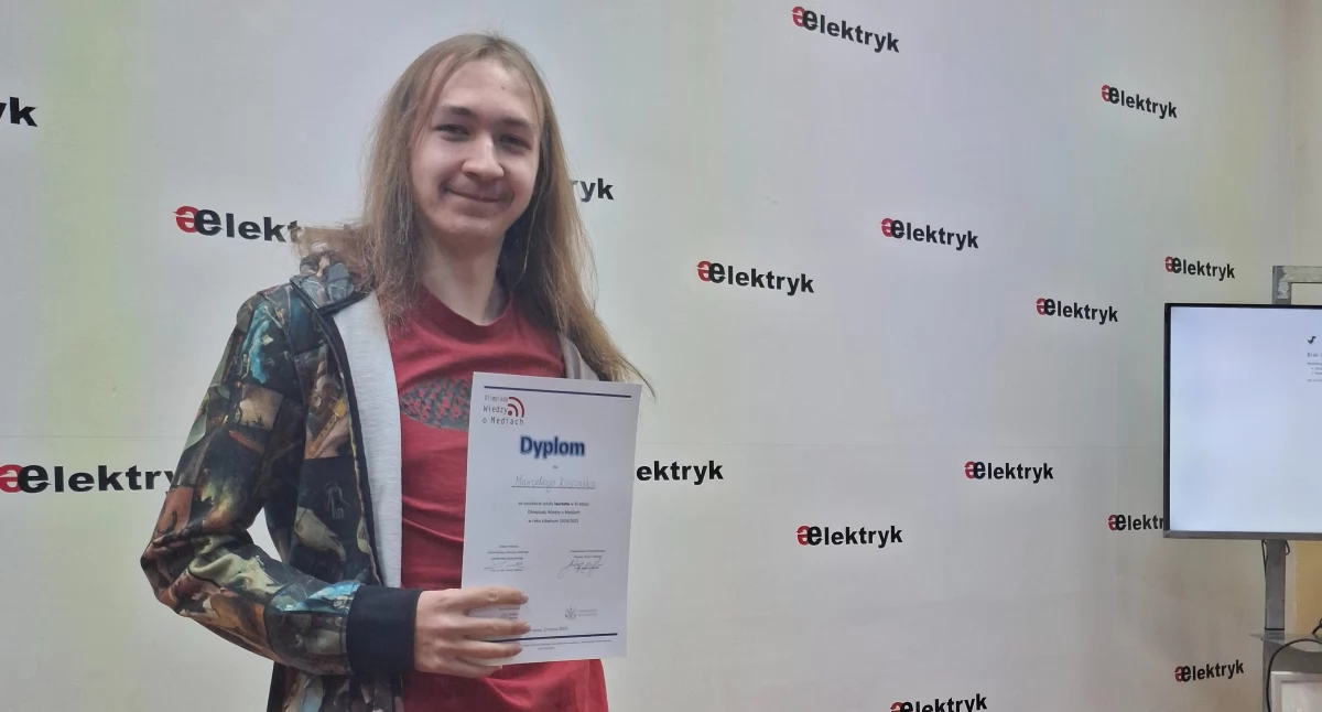 Marceli Księżnik, uczeń Elektryka, laureatem Olimpiady Wiedzy o Mediach. Jest wśród 36 najlepszych w kraju