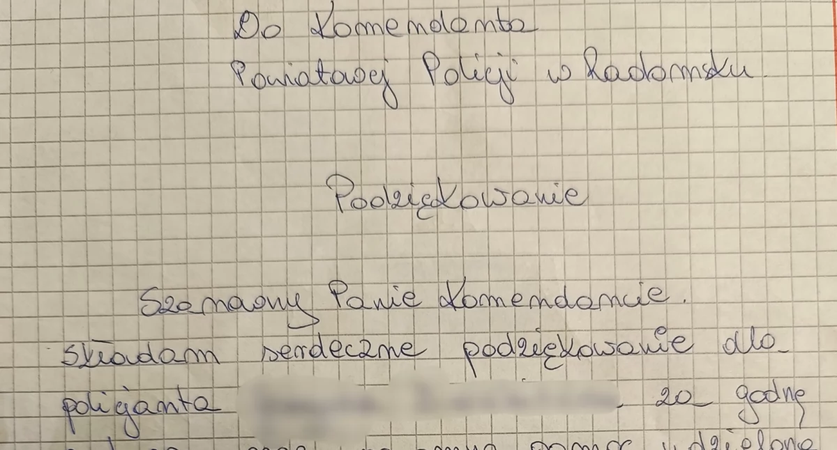Pracownicy sklepu w Radomsku dziękują policjantowi: - Za godną postawę i ogromną pomoc