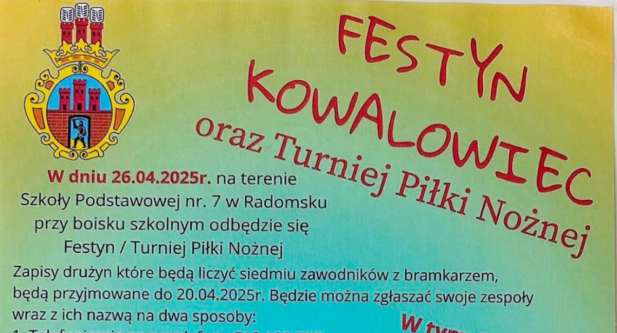 Festyn Kowalowiec i Turniej Piłki Nożnej. Zaprasza Publiczna Szkoła Podstawowa nr 7