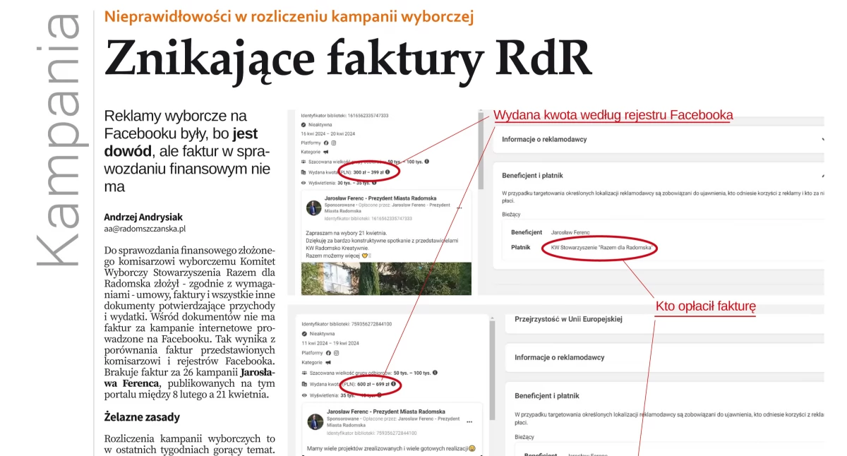 Kara za nieprawidłowości w kampanii wyborczej RdR. Komisarz wyborczy potwierdził ustalenia Gazety Radomszczańskiej 