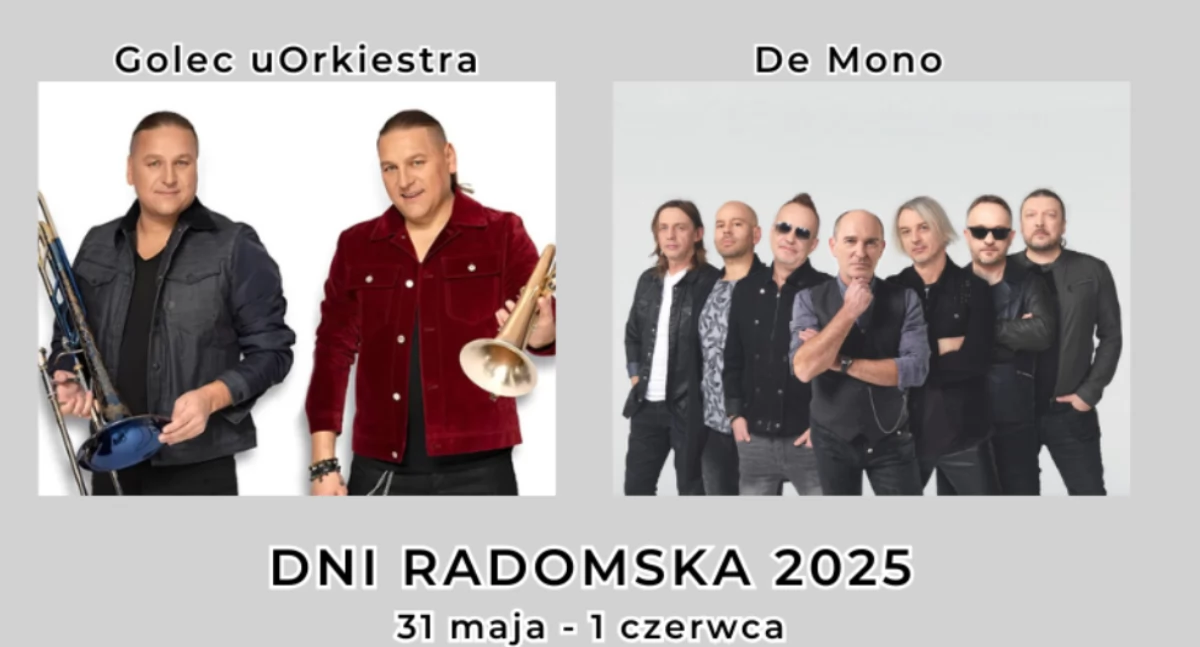 Dni Radomska 2025. W parku Solidarności wystąpią De Mono, Golec uOrkiestra, Lanberry i Mr. Polska