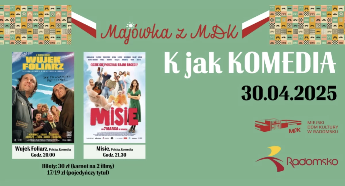 Majówka z MDK. Placówka zaprasza na filmowy maraton. Komediowy
