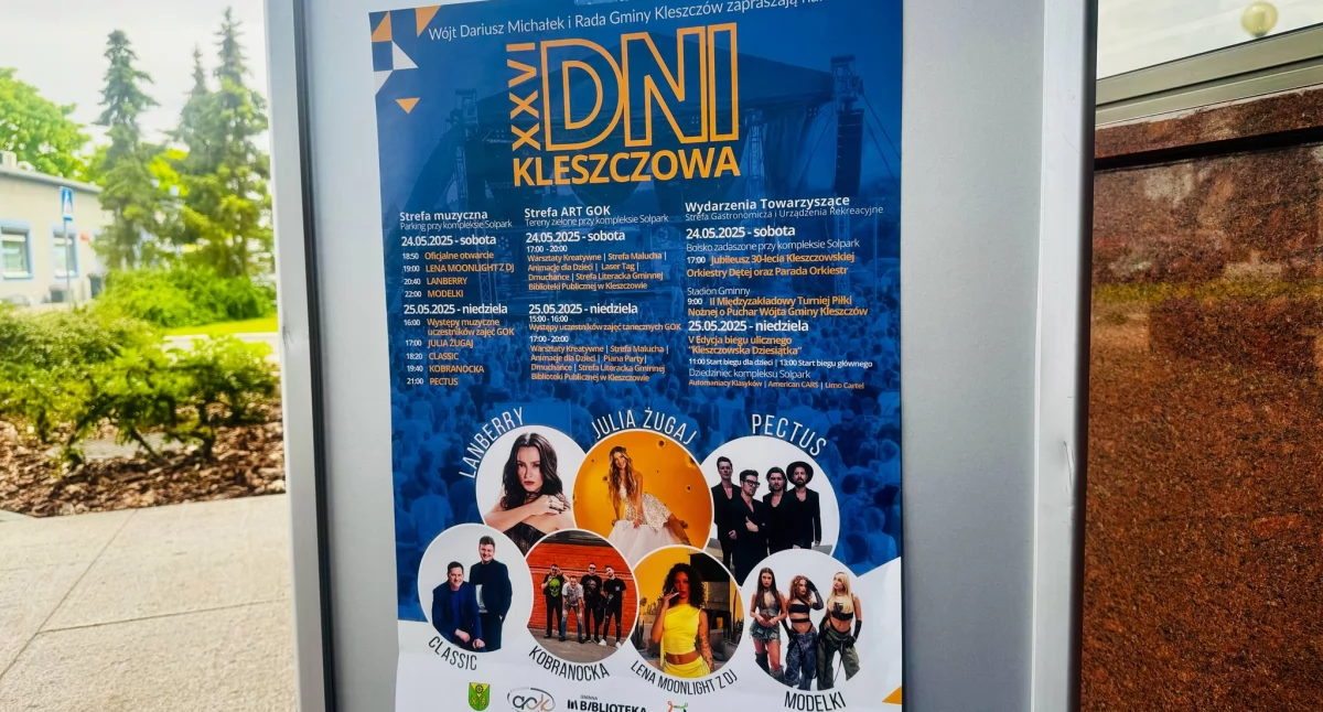 Dni Kleszczowa 2025 - 24 i 25 maja pod znakiem koncertów muzycznych gwiazd i nie tylko