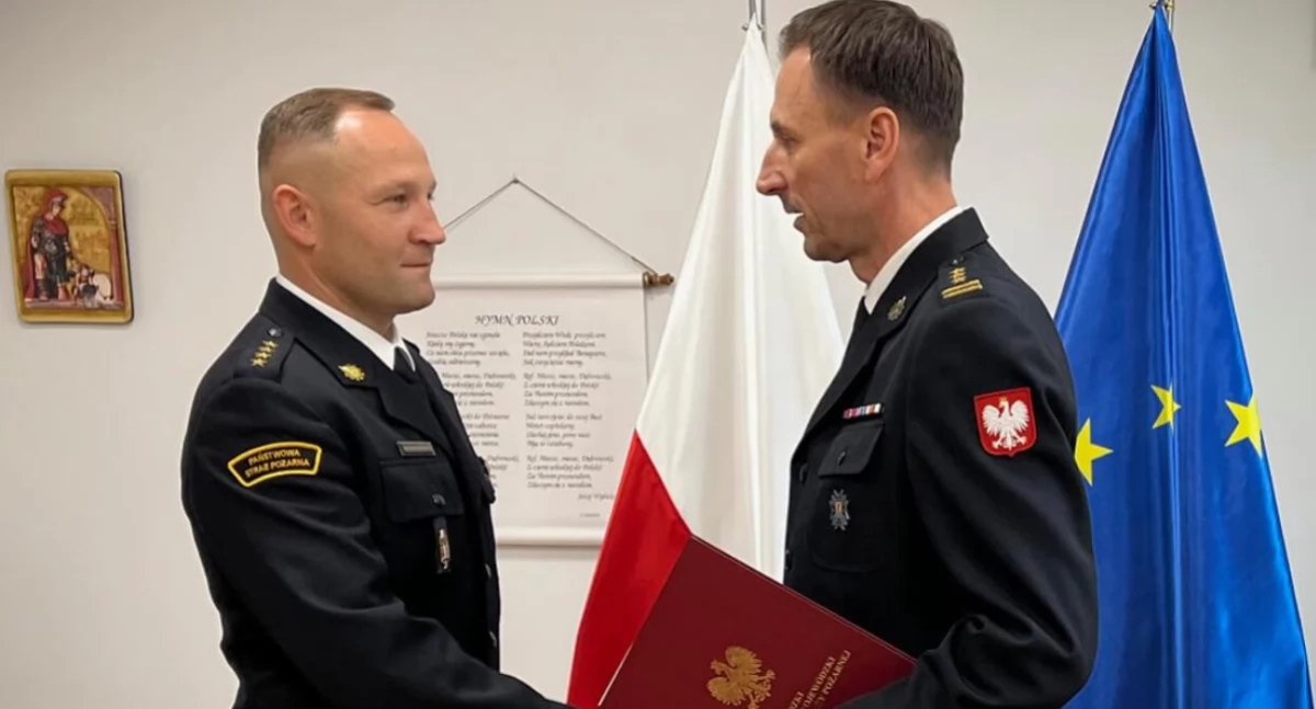  Starszy kapitan Marcin Kapuściński nowym zastępcą komendanta powiatowego Państwowej Straży Pożarnej 