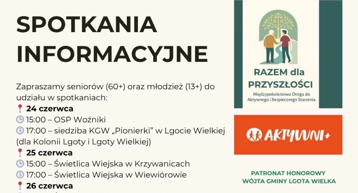 Razem dla Przyszłości: rusza projekt międzypokoleniowej współpracy w gminie Lgota Wielka. Trwa rekrutacja chętnych