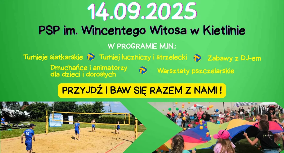 KS Volley zaprasza na piknik rodzinny w Kietlinie. Na tę okazję przygotowano wiele atrakcji dla małego i dużego