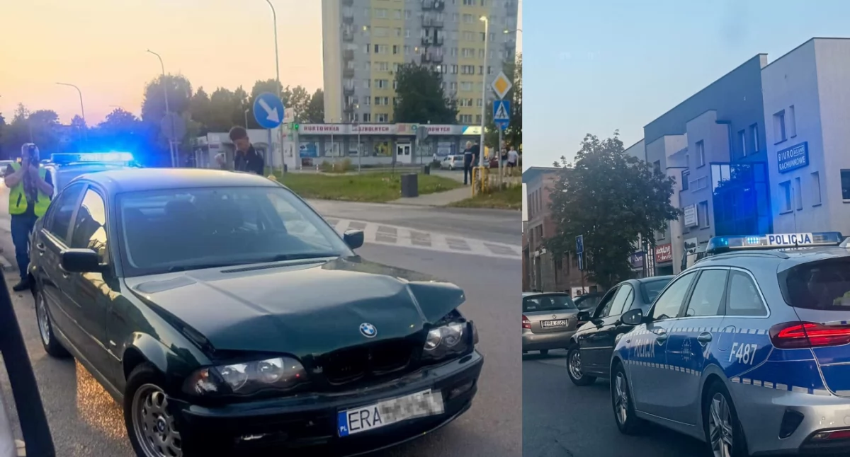 Stłuczka przy ul. Piastowskiej w Radomsku. Sprawca z BMW był pijany, kobieta z Citroena trafiła do szpitala