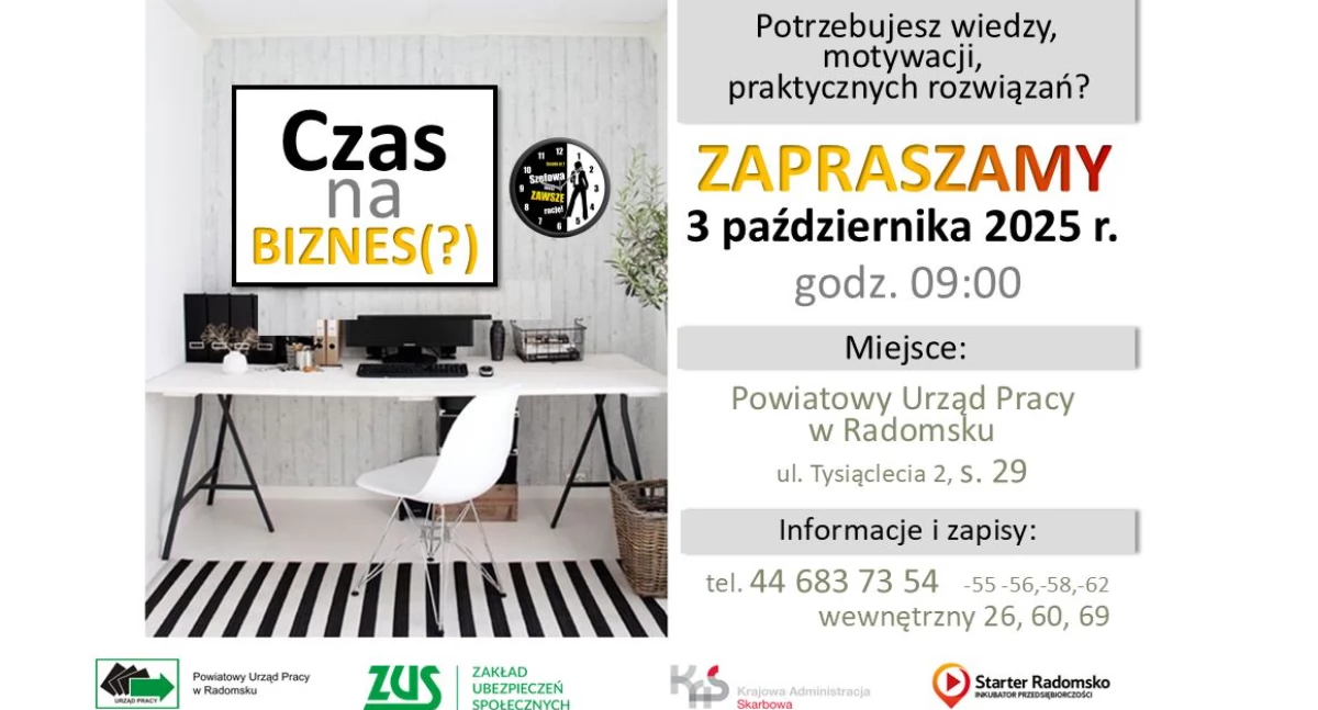 PUP i Starter Radomsko zapraszają na spotkanie o zakładaniu i prowadzeniu działalności gospodarczej