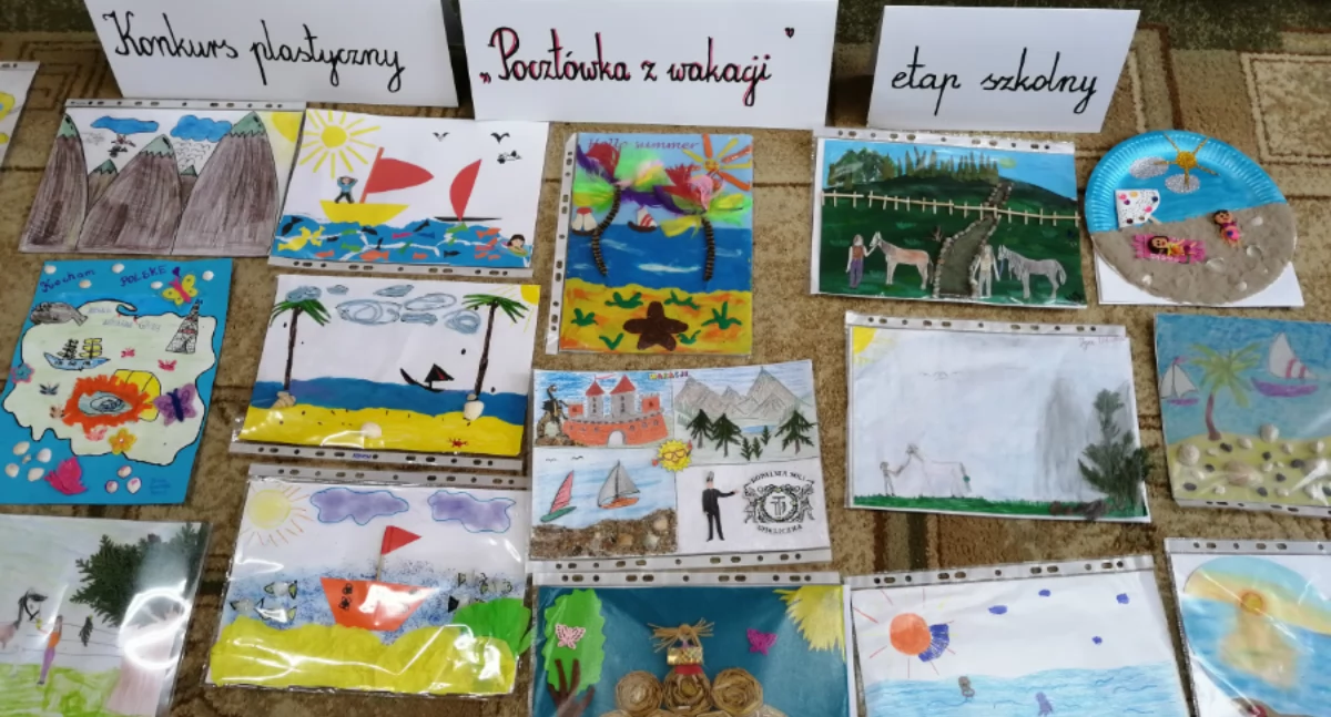 Gminna Biblioteka Publiczna w Dobryszycach zaprasza dzieci do udziału w konkursie plastycznym “Pocztówka z wakacji“